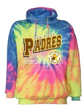 Youths' Stitches San Diego Padres Rainbow Tie Dye Hoodie Medium (6-8) NWT
